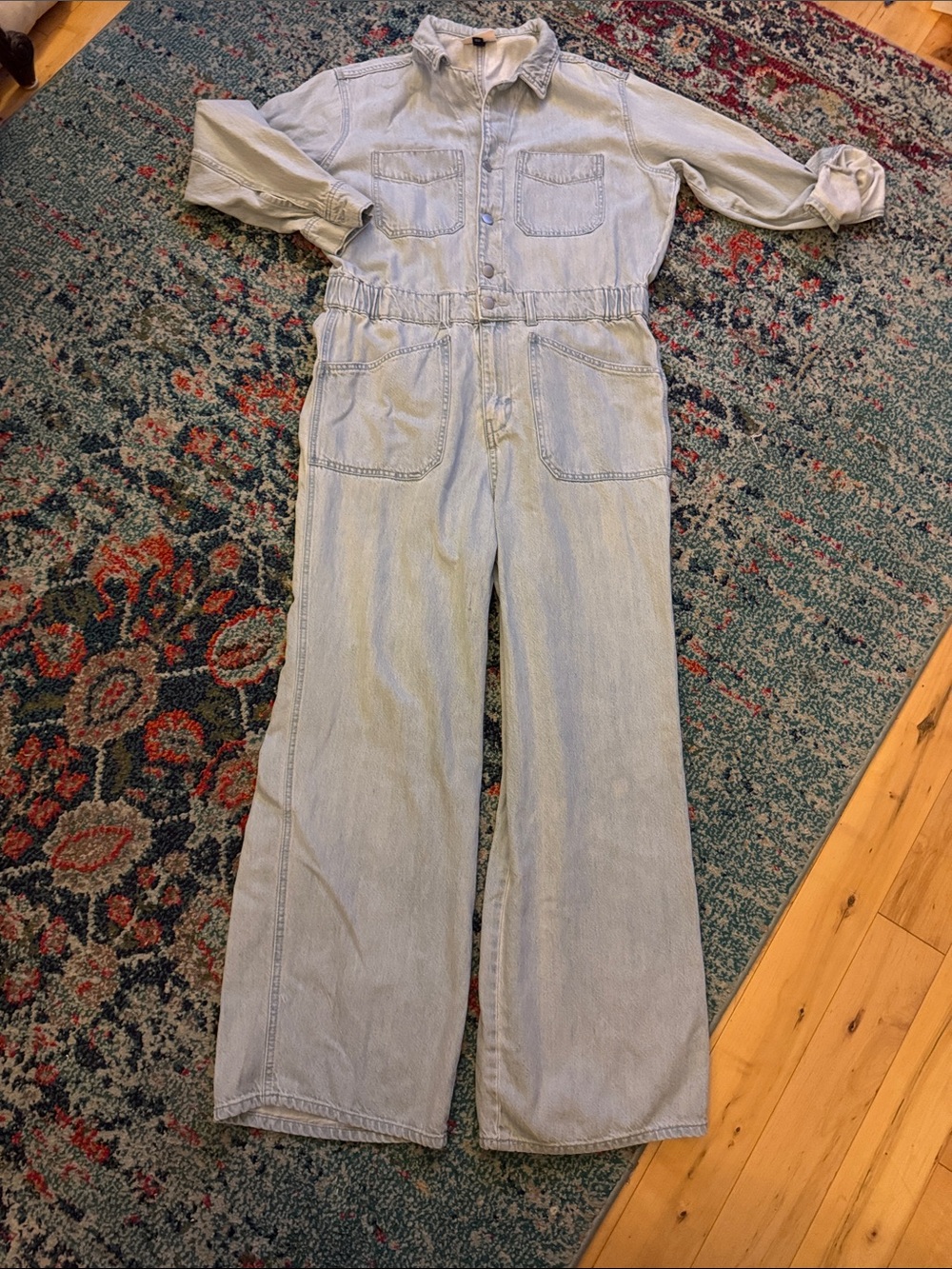 Universal Thread Light Blue Denim Utility Jumpsuit